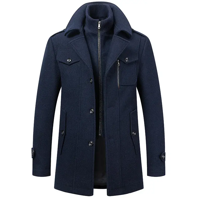 Thumbnail: Men Wool Blends Coats Autumn Winter
