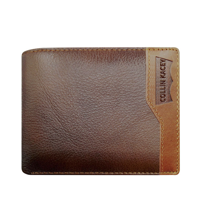 Thumbnail: Genuine Leather Men Wallet Cowhide Card Holder Wallet