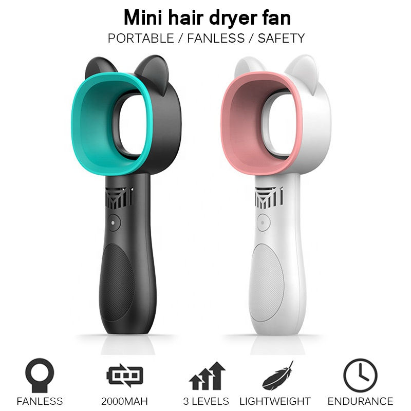 Thumbnail: Cat Ear Fan Bladeless Handheld USB Rechargeable