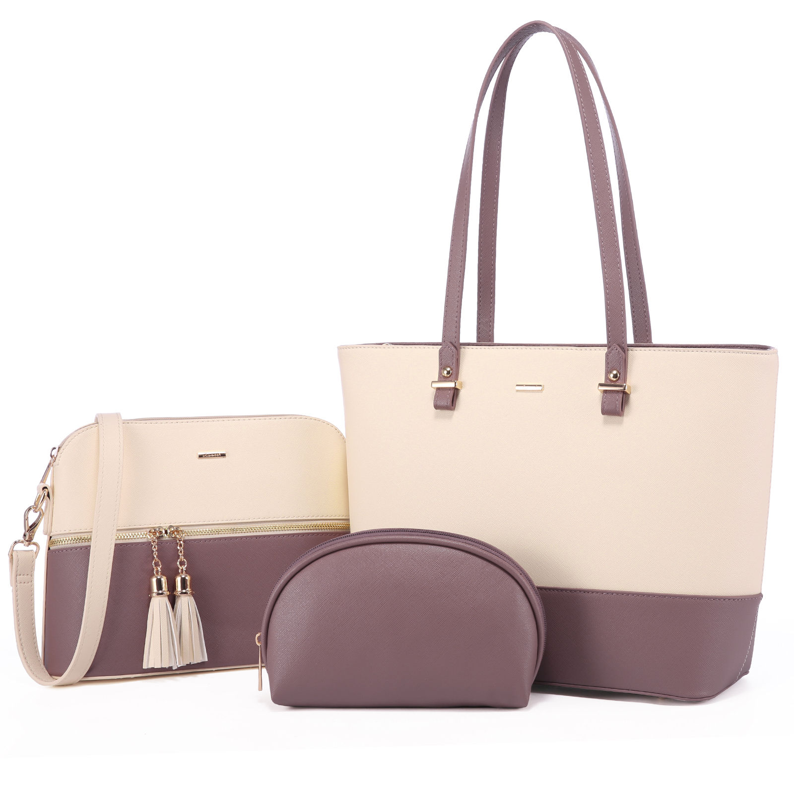 Luxury High Quality PU Material 3 Pieces Handbag Sets