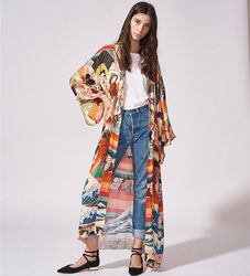 Thumbnail: Kimono Beach Cover Up Floral Civer