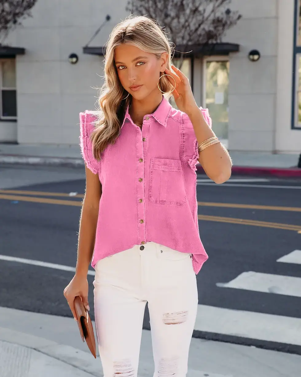 Thumbnail: Long Sleeve Ripped Denim Jacket Coat