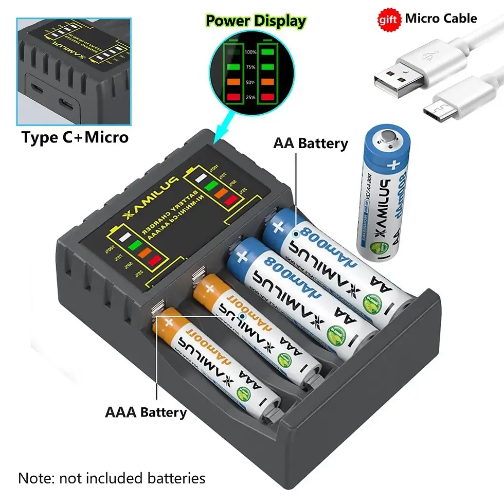 Battery Charger 4 Slot Intelligent Fast Charge With Indicator for 1.2V