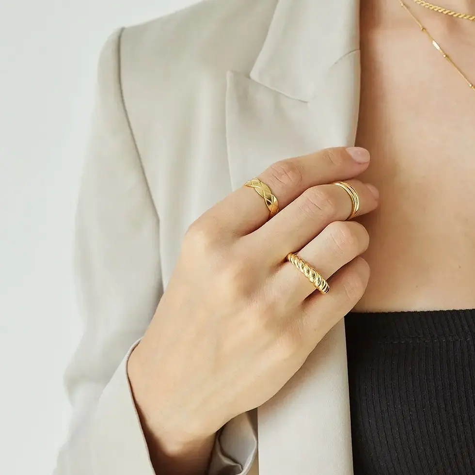 Thumbnail: 18K Gold Plated Stainless Steel  Paris Ring