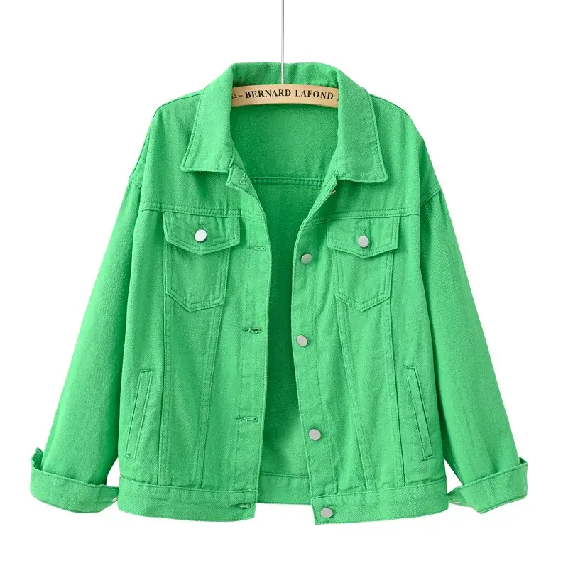 Thumbnail: Pure Color Women's Denim Jacket Overcoat