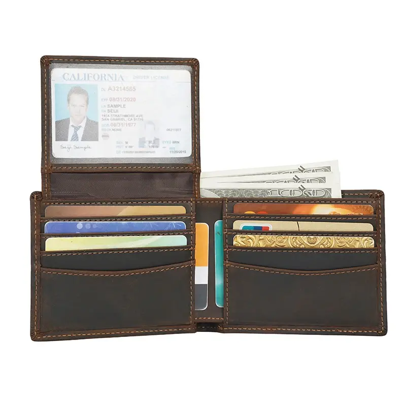 Thumbnail: Vintage Genuine Crazy Horse Leather Wallet