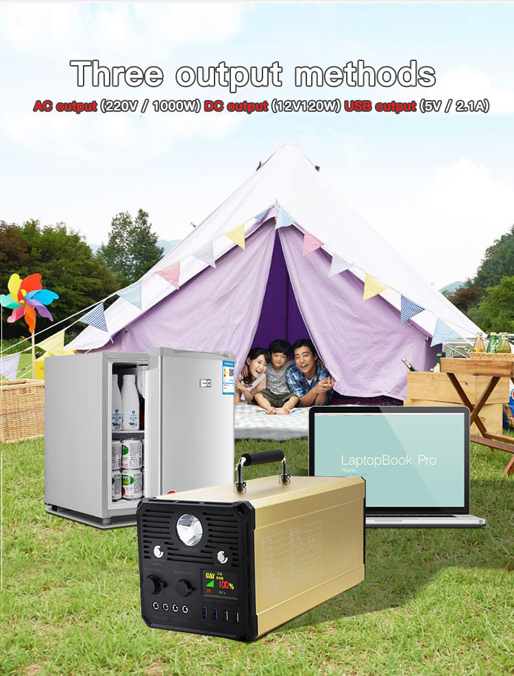 Thumbnail: Multifunction 1000w 12v Portable Solar Generator