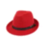 Thumbnail: Bowler Derby Wool Felt Fedora Hat Short Brim Jazz Hat With Belt Buckle
