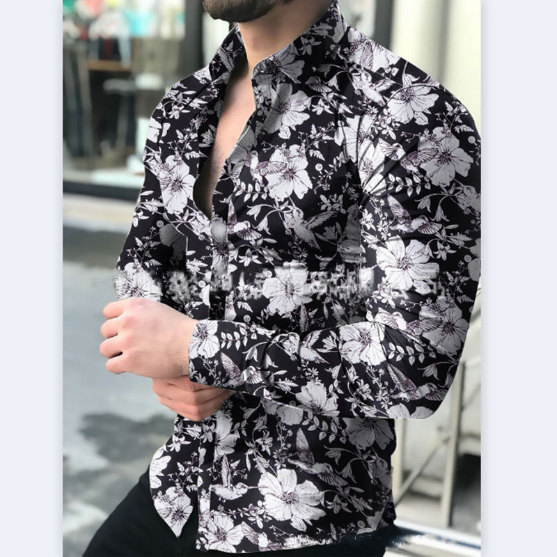Thumbnail: Men's Shirt Hawaiian Long Sleeve