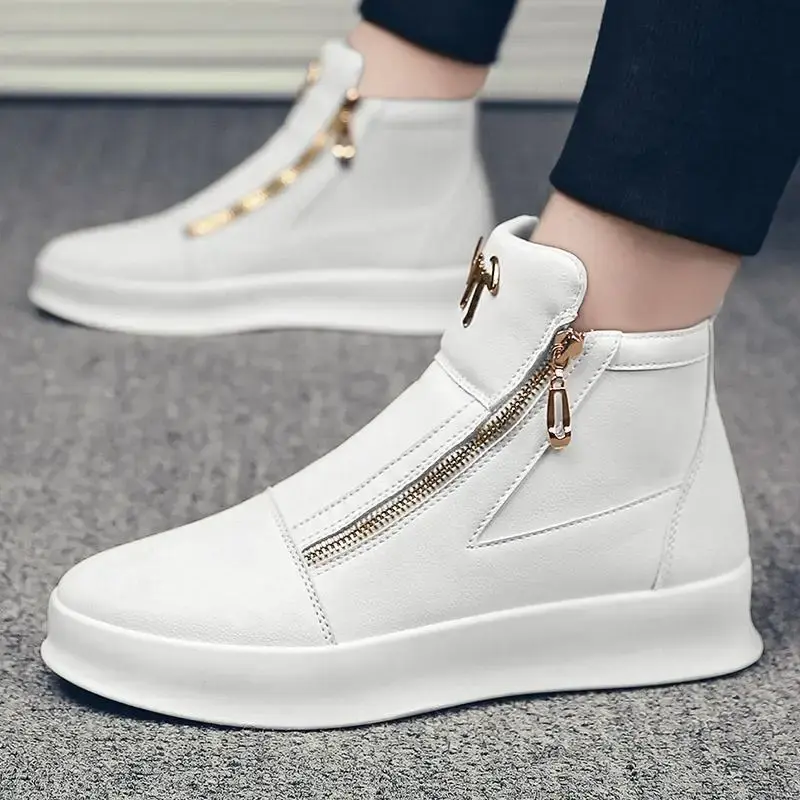 Thumbnail: High Top White Boots for  Men