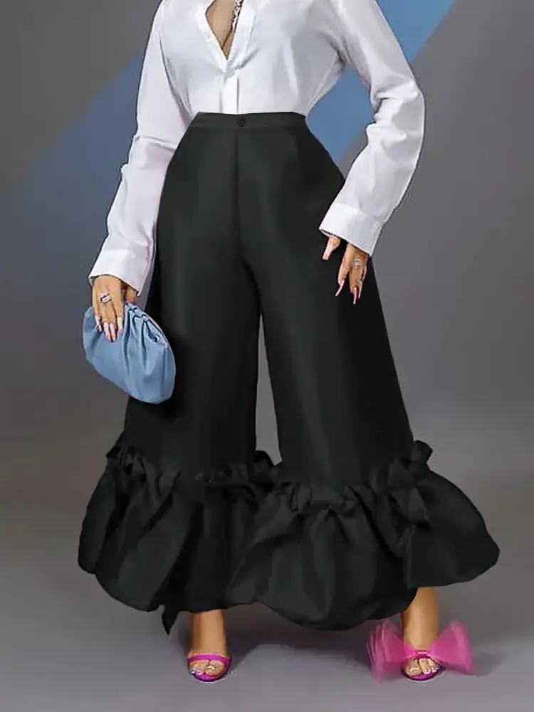 Miniatura: Flare Pants Wide Leg Plus Size Trousers