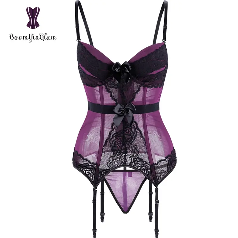 Thumbnail: Plus Size S XXXXXXL Sexy Sleepsuit Nightwear Bustier Corset