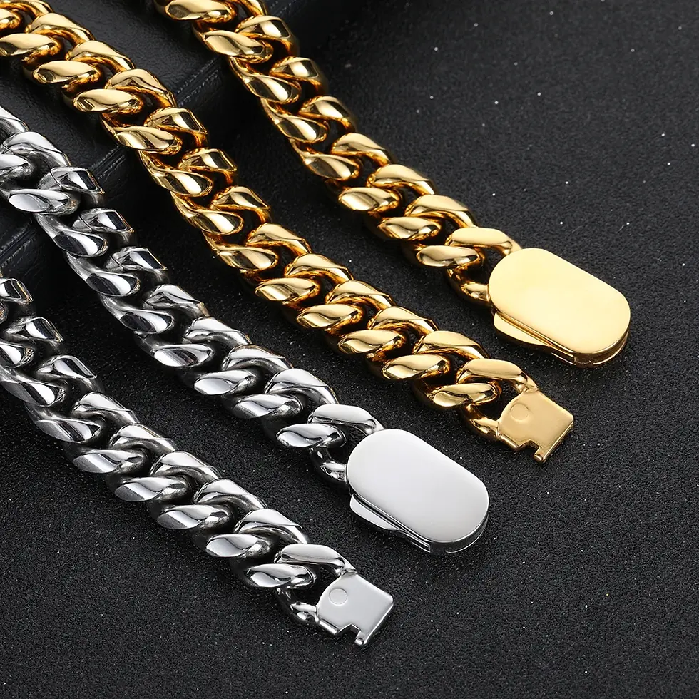 Miniatiūra: Men Wrist Band Bracelet Gold Plated  Stainless Steel Bracelet