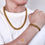 Thumbnail: 18k Gold Plate Stainless Steel Cuban Bracelet for Men