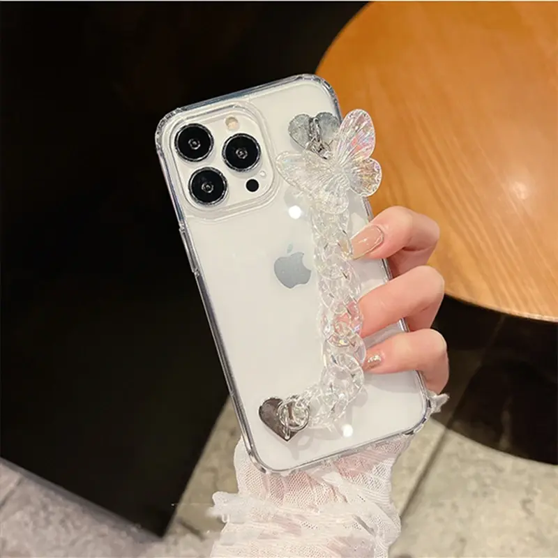 Thumbnail: Transparent Butterfly Metal Phone Case  for Iphone 11 12 13 Pro Max