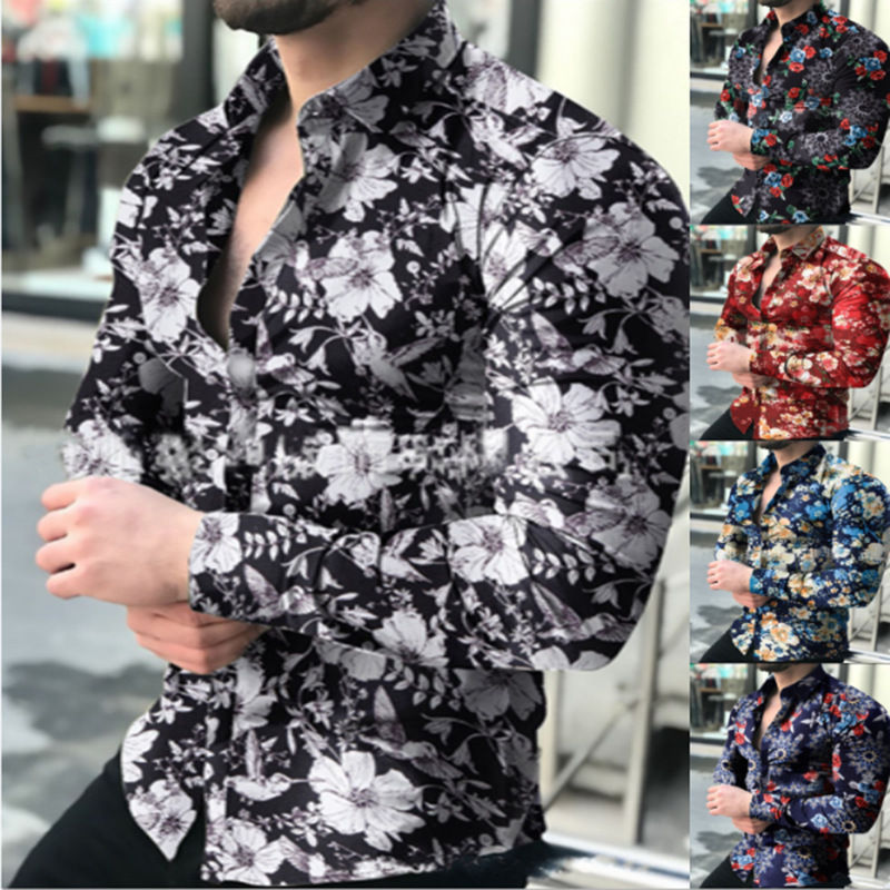 Thumbnail: Men's Shirt Hawaiian Long Sleeve