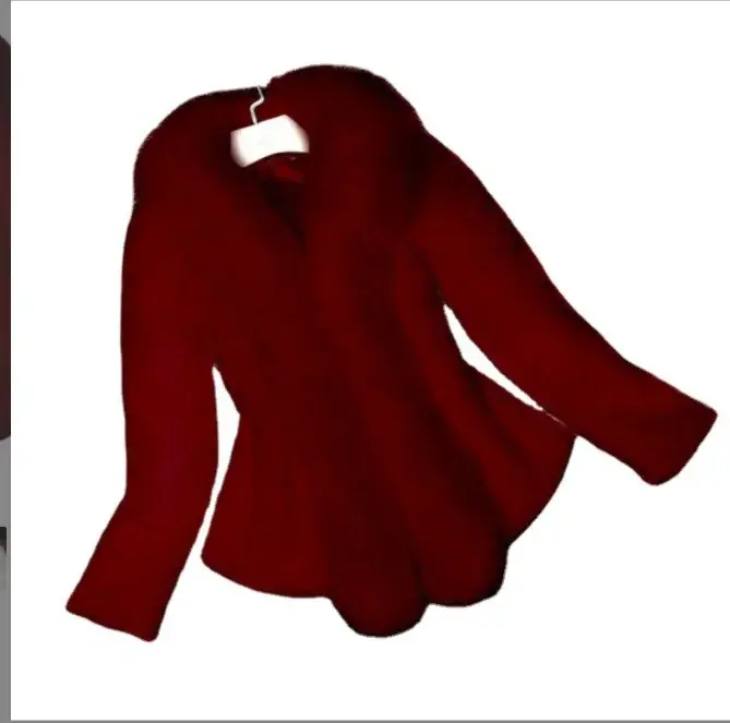 Thumbnail: Long-Sleeve Slim Faux Fox Fur Top 5xl  Plus Size  Fur Collar Coat