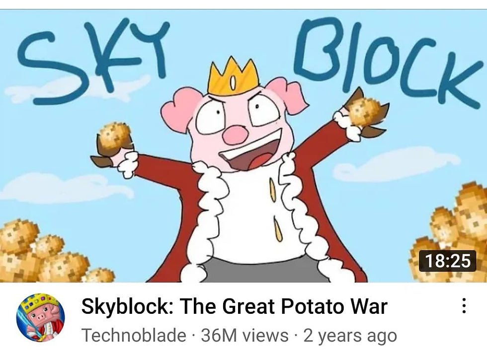 skyblock the great potato war how technoblade beats im a squid kid to be number 1 potato king
