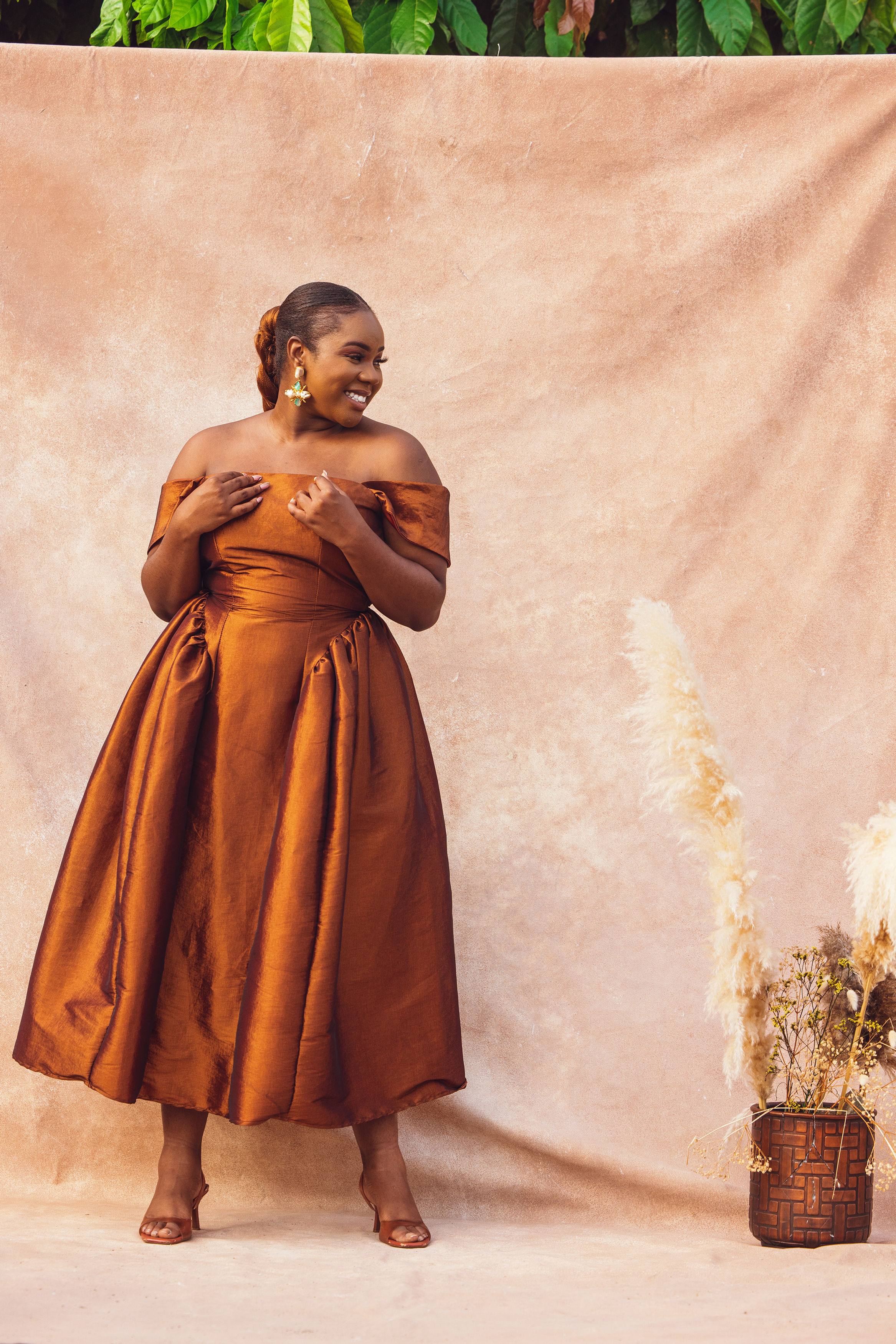 OLIVIA TAFFETA MIDI DRESS