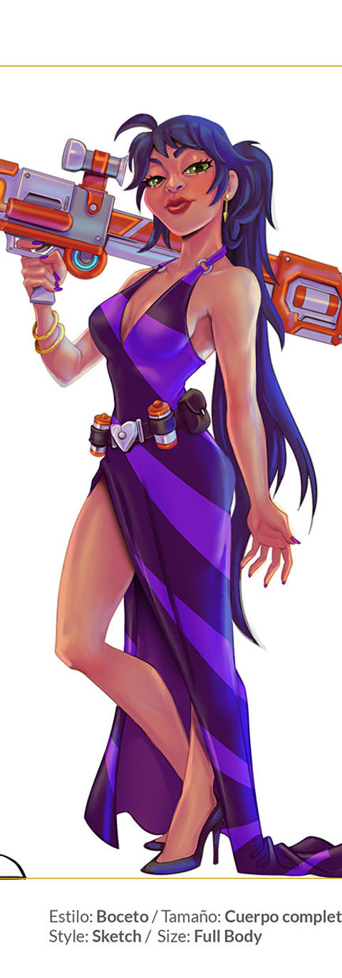"Final art illustration of a sci-fi-mixed spy warrior girl, full body"