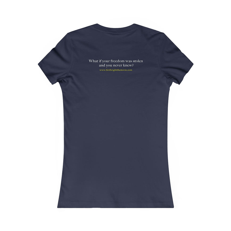 Thumbnail: BirthRight Women's Tee Logo Font | Quote Back-Shirt For Freedom Seekers 
