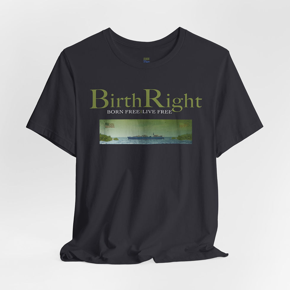Thumbnail: Birthright Unisex Jersey Tee - Photo Front | Quote Back