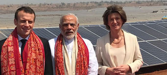 French President Macron, Indian Prime Minister Modi and ENGIE CEO Isabelle Kocher inaugurate ENGIE&#