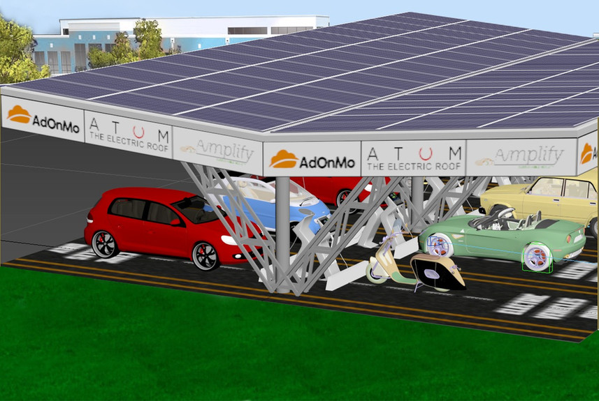 Parking lot as solar plant with atum roo