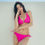 Thumbnail: SS551 Rose Pink String Back Bikini