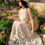 Thumbnail: DS2899 Beige Flora Lace Round Neck Dress