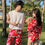 Thumbnail: CS2214 Red Flora Couple Swimwear