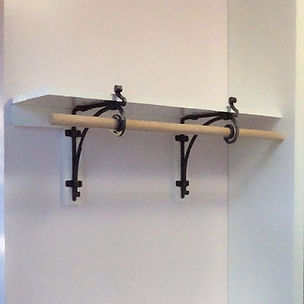 closet rod bracket with decorative scroll custom size