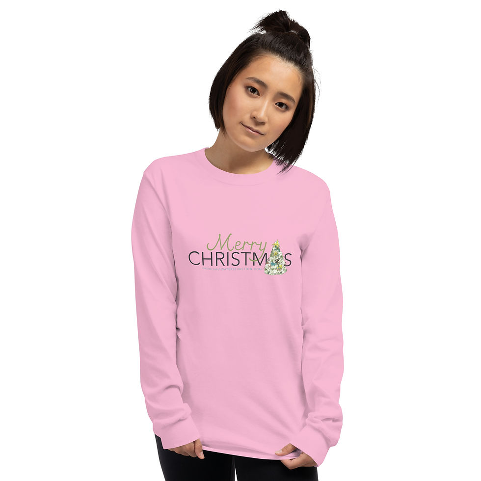 Thumbnail: Coral Christmas Tree Long Sleeve Shirt