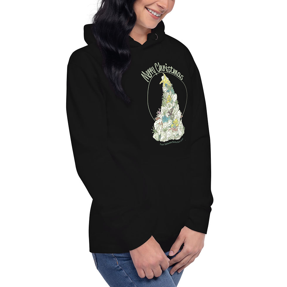 Thumbnail: Coral Christmas Tree Unisex Hoodie