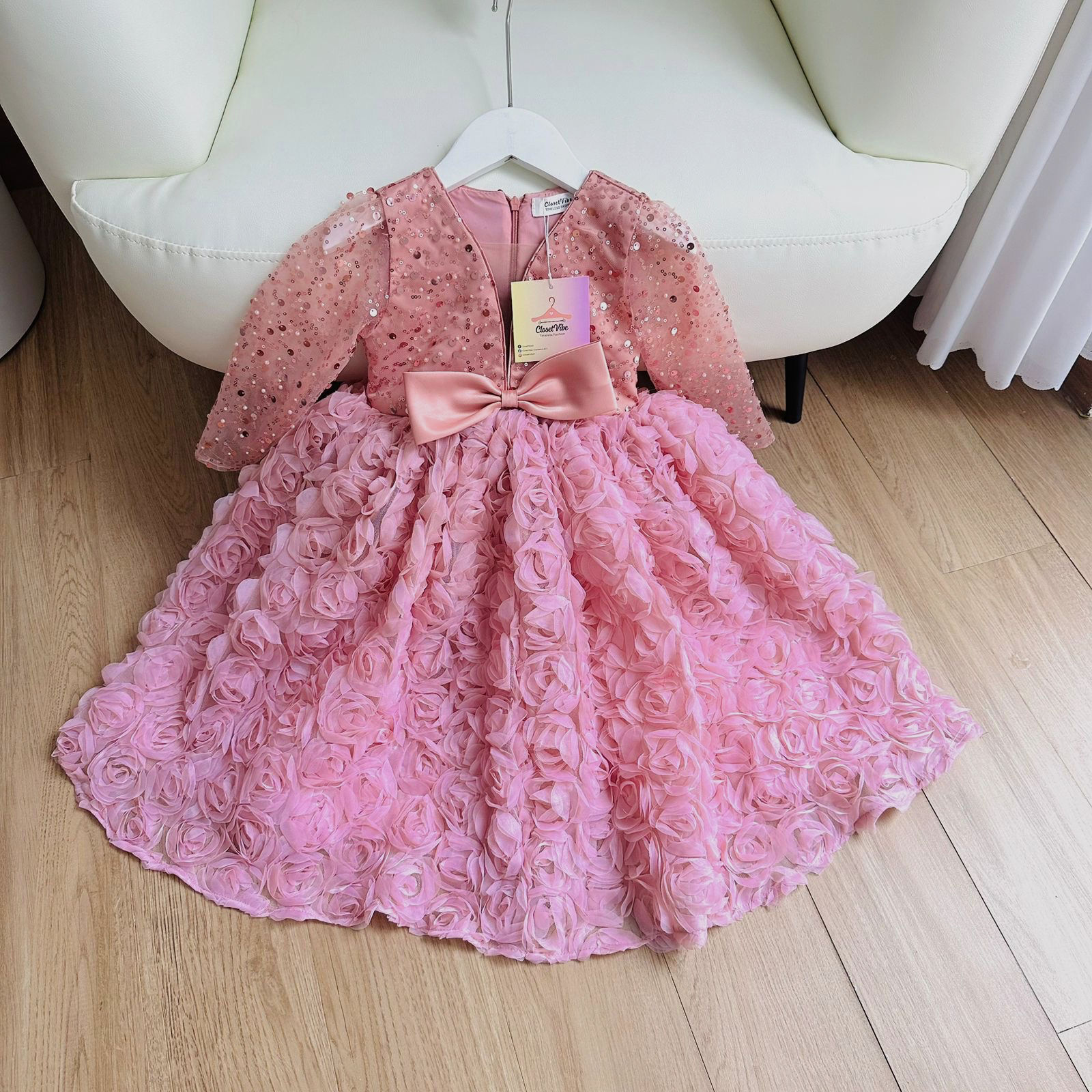 Princess Rosette Long Dress