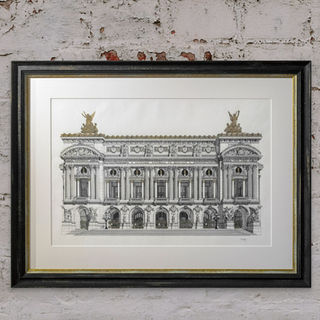 Original architectural artwork of The Paris Opera House, by Max Kerly Artworks