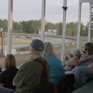 Spectators at the Norway Speedway stock car race