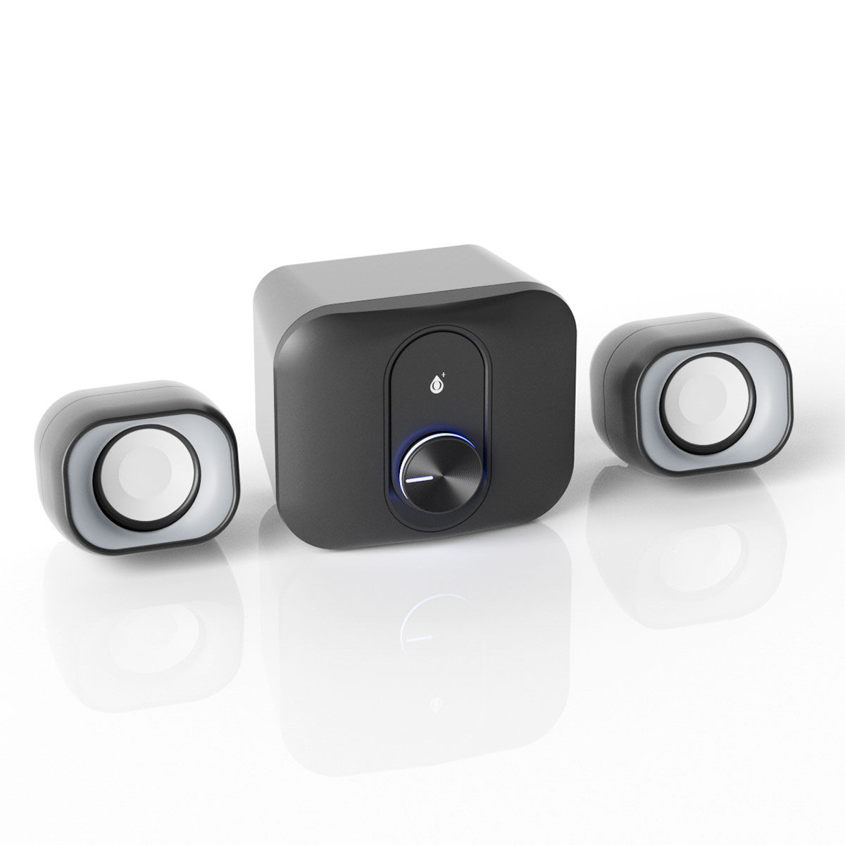 2.1 Channel PC Speakers NF4082 11W RMS Output 5W+3W*2 USB 3.5mm AUX Input Volume