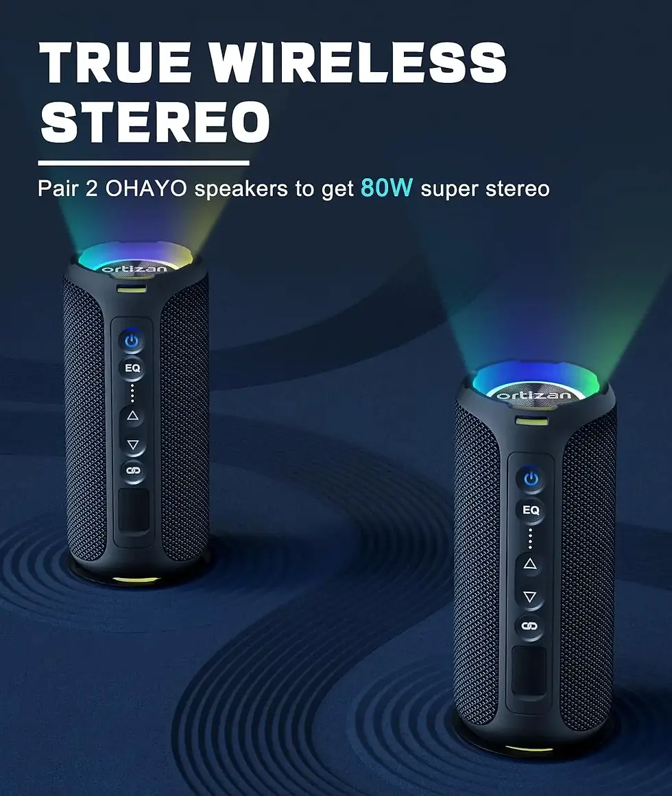 Thumbnail: Ortizan 40W Bluetooth Speaker, Bluetooth 5.3 Speakers Wireless with RGB Lights, 