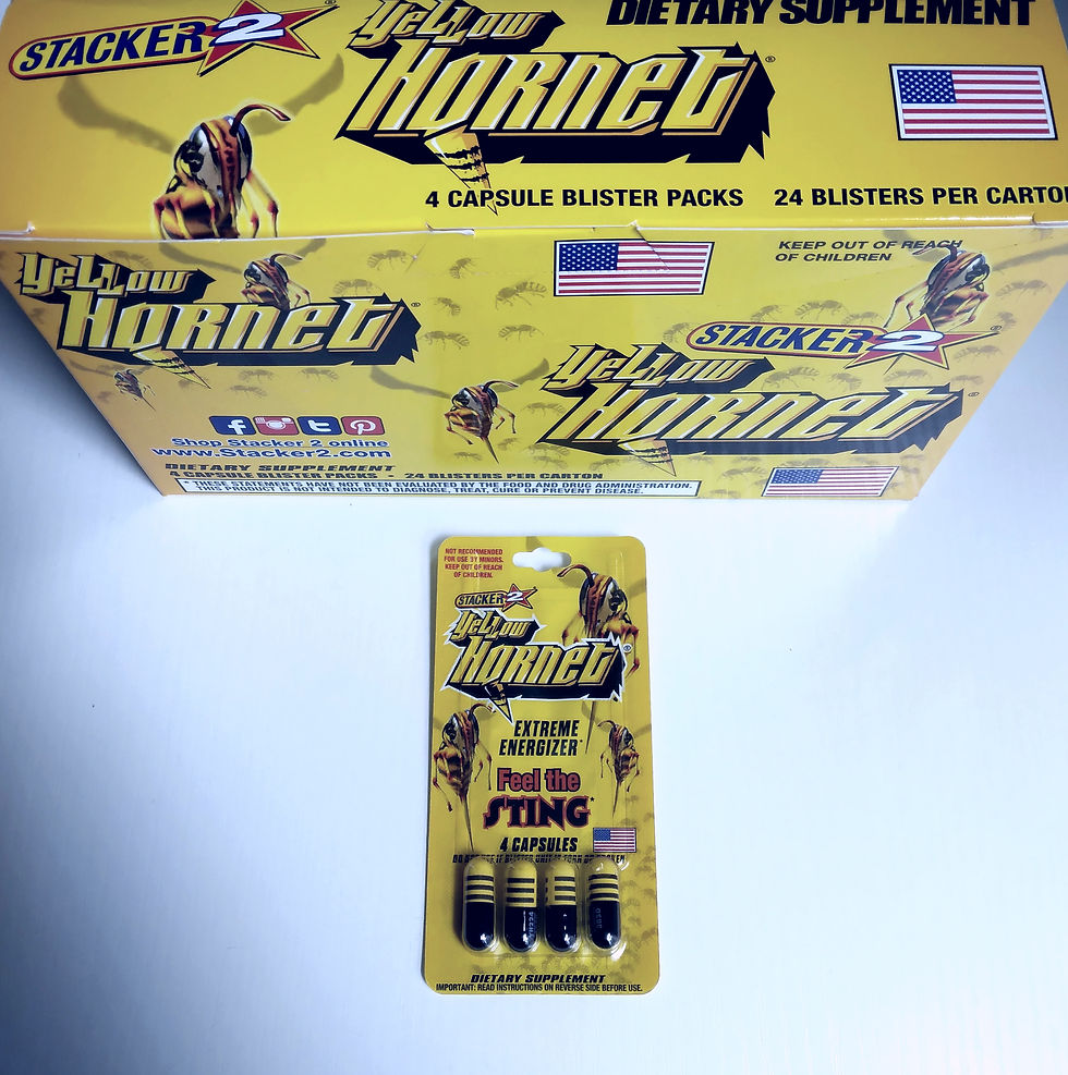 Yellow Hornet Stacker 2 - 4 Capsule Blister Pack x 1 Front view with display