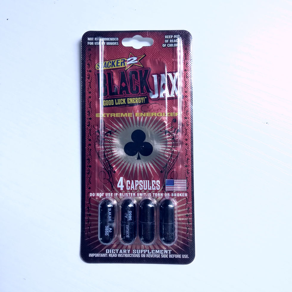 Black Jax Extreme Energizer 4 Capsule Blister Pack x 1 - Good Luck Energy! front view with display