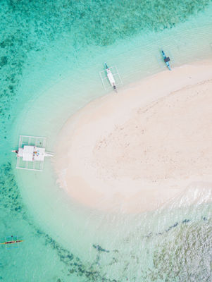 Aerial shot of one of Balabac Sandbars