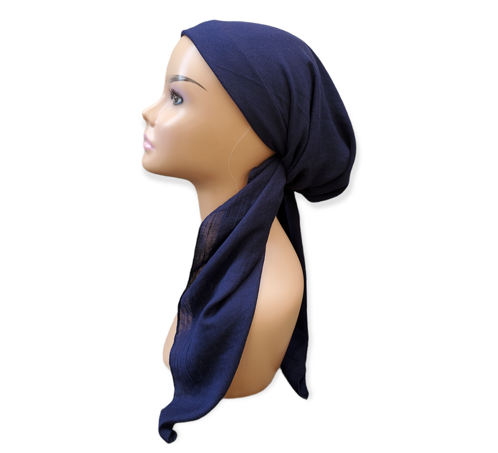 Navy pre-tie with velvet grip