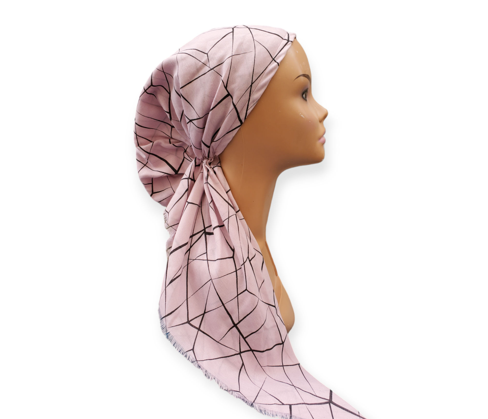 Pink geometric pre-tie non slip