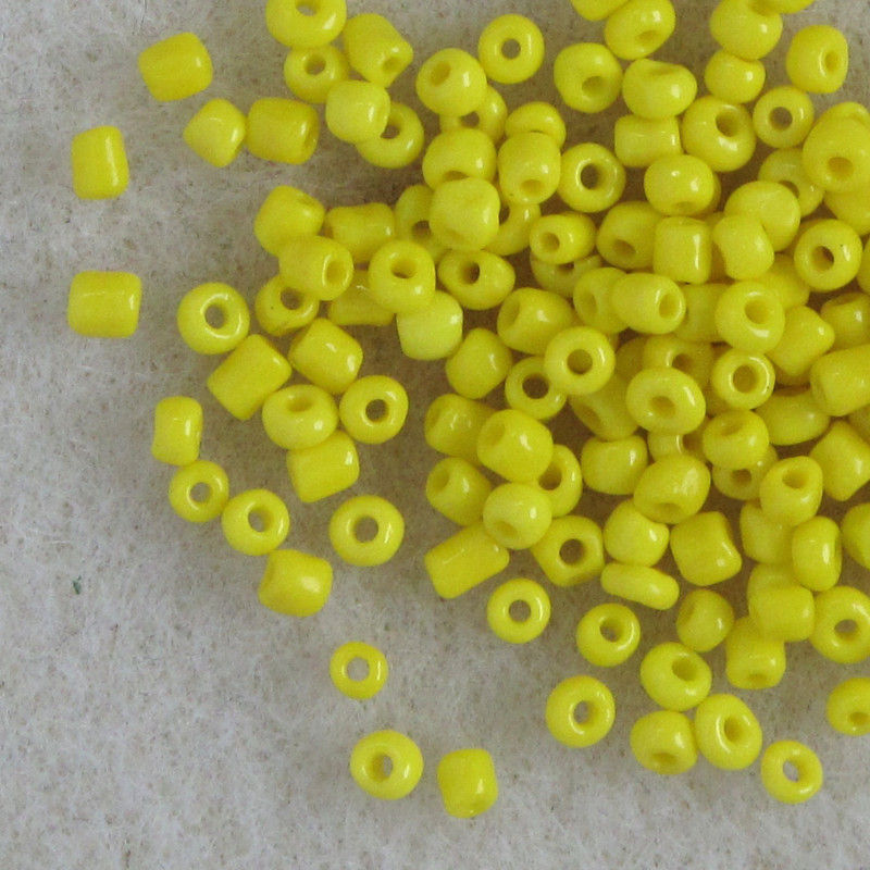 Size 11 matt yellow seed beads.