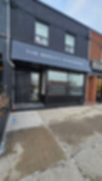 Commercial building with The Beauty Studio awning