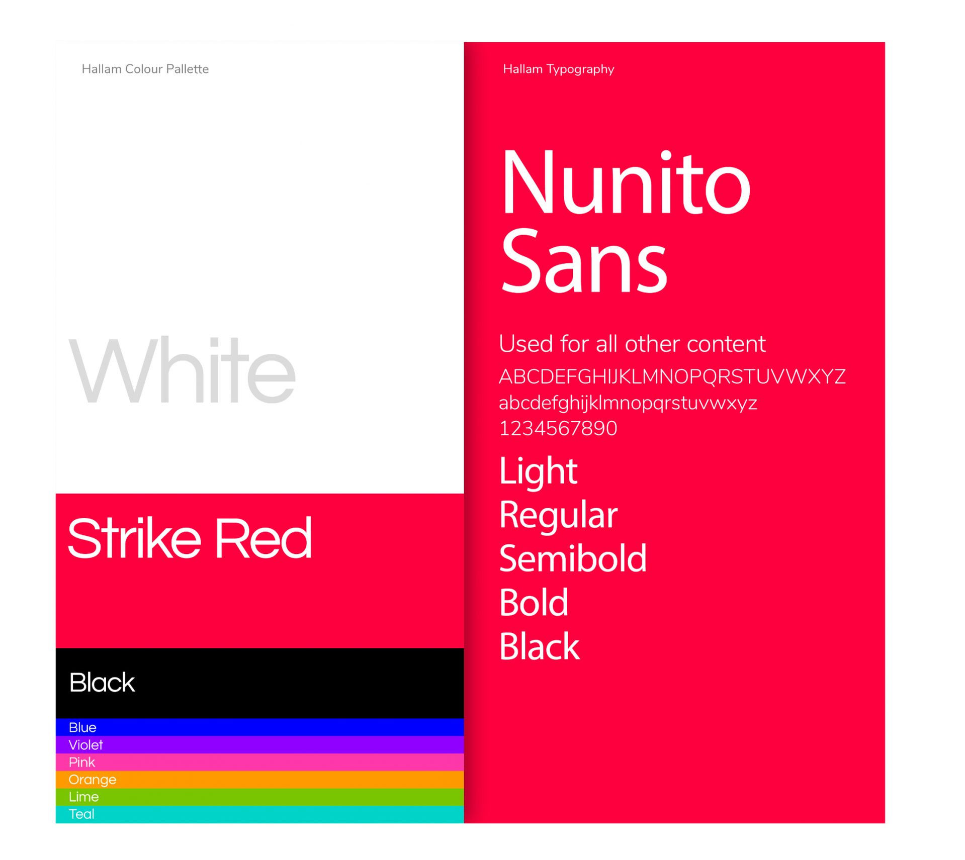 Hallam brand font and colour palette
