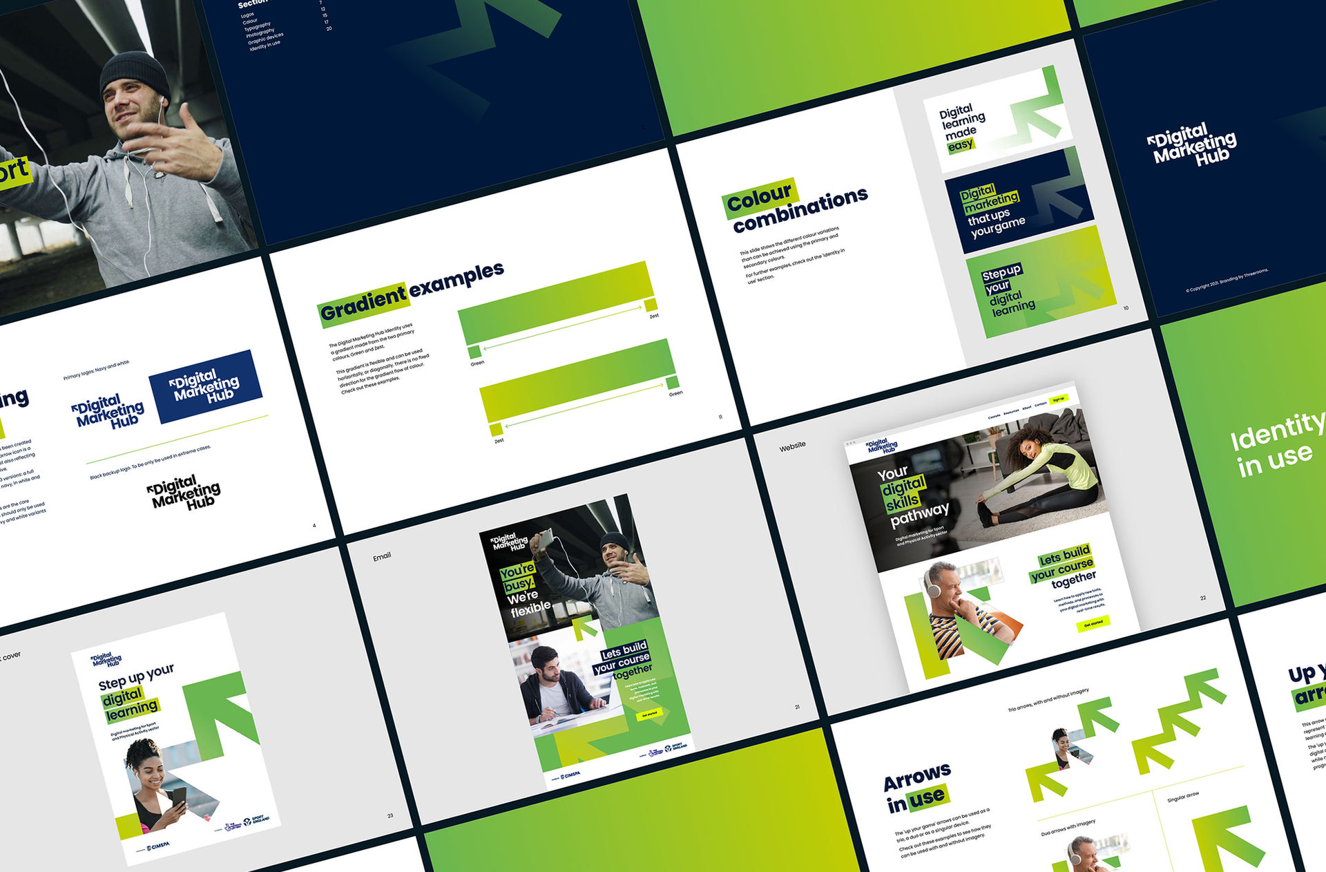CIMSPA Digital Marketing Hub branded mock ups