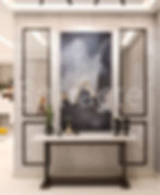 Subtle decor items like potted plant, vases, candle holders, mirror wall units, art frame add to the artistic aesthetic of the space