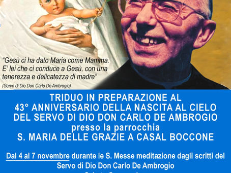 Triduo per il servo di Dio don Carlo De Ambrogio